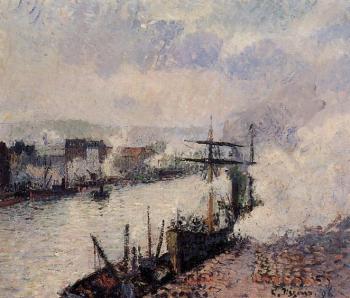 卡米耶 畢沙羅 Steamboats in the Port of Rouen 卡米耶 畢沙羅 Steamboats in the Port of Rouen